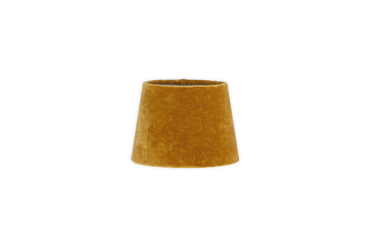 Abat-jour Batakha en Velours et Lin - Ocre Foncé