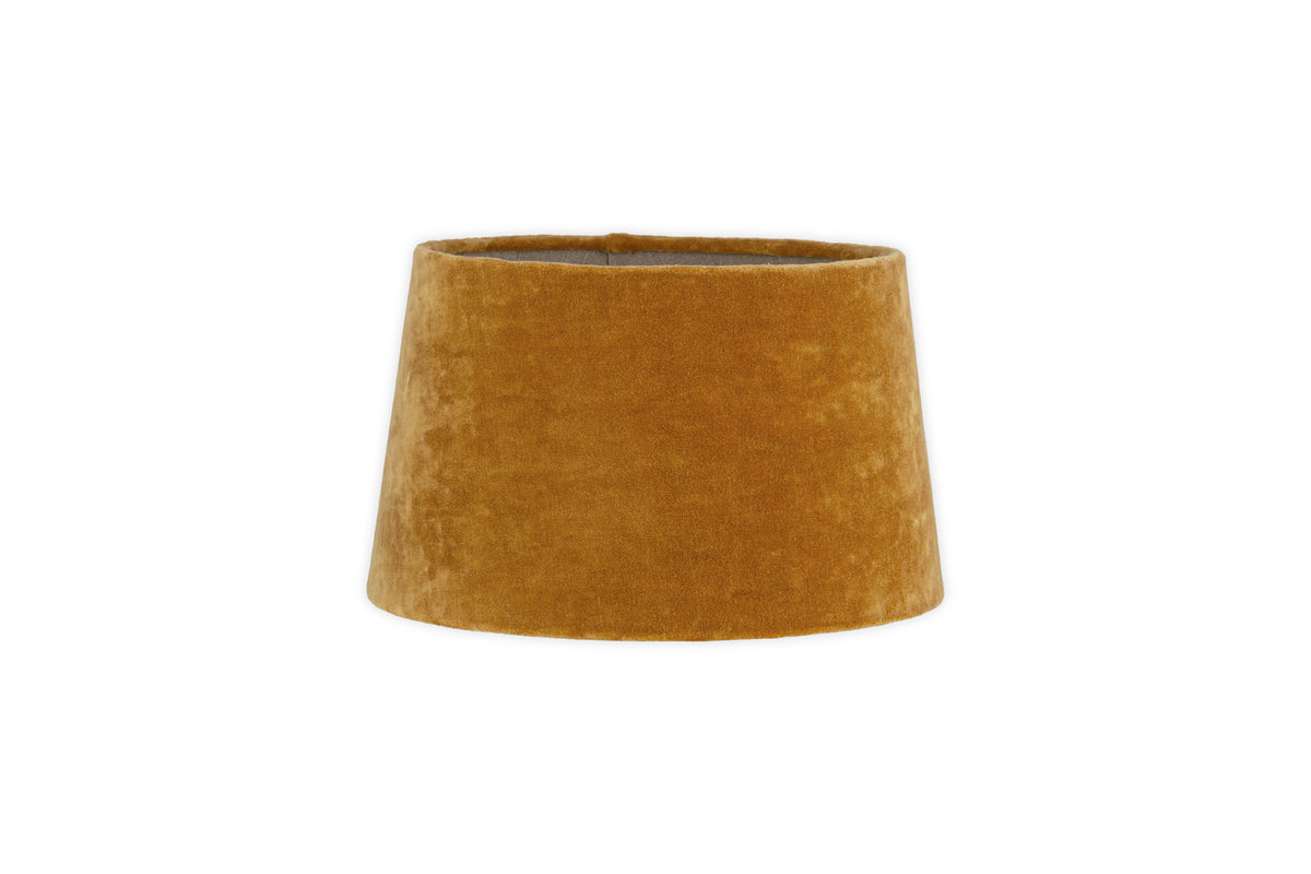 Abat-jour Batakha en Velours et Lin - Ocre Foncé