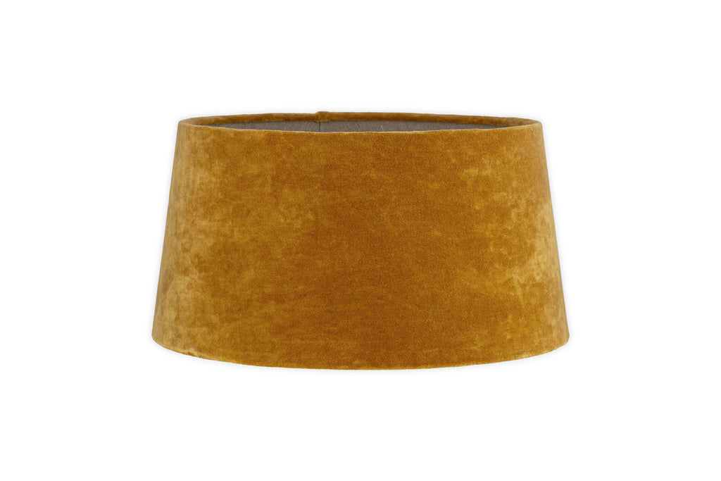 Abat-jour Batakha en Velours et Lin - Ocre Foncé