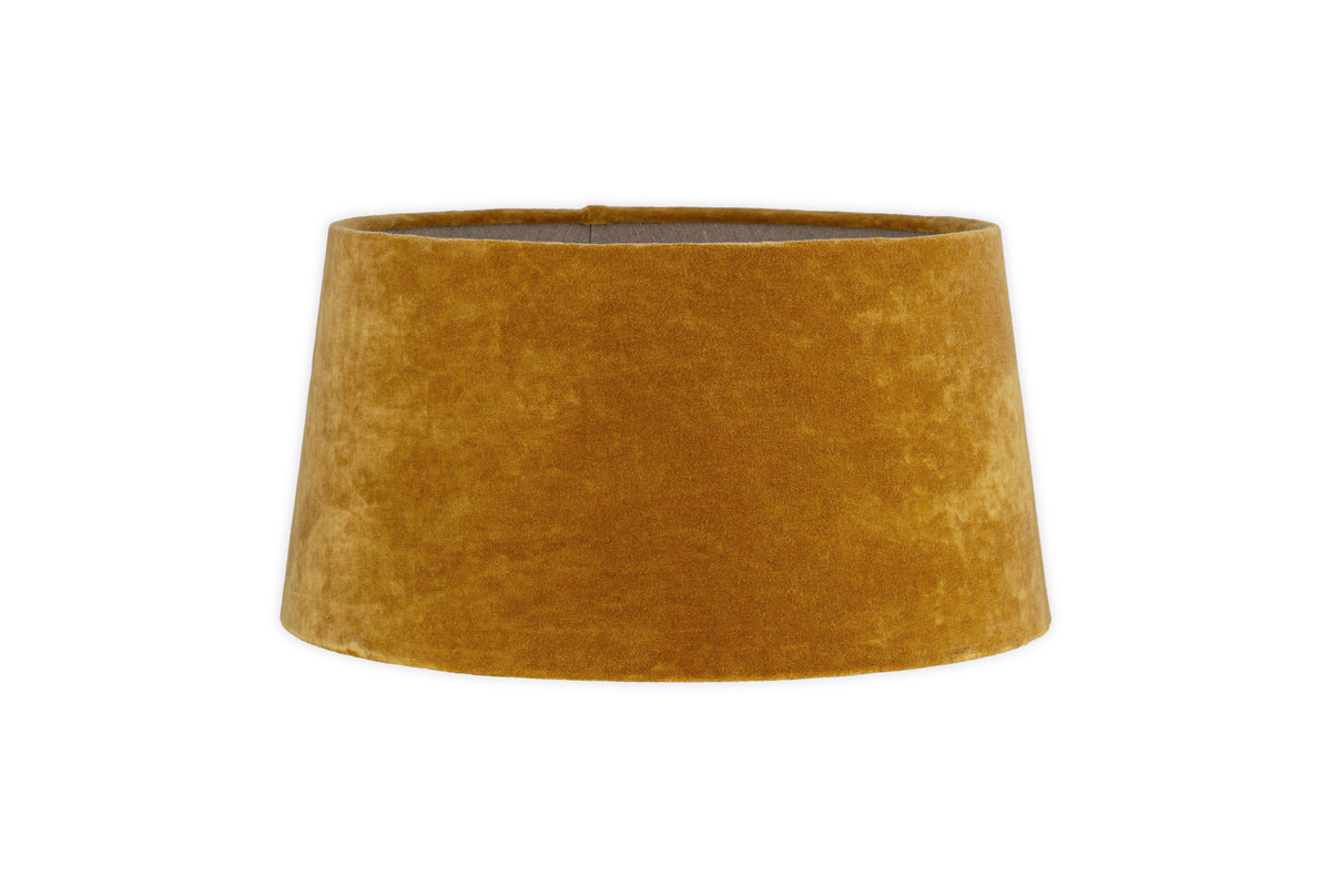 Abat-jour Batakha en Velours et Lin - Ocre Foncé