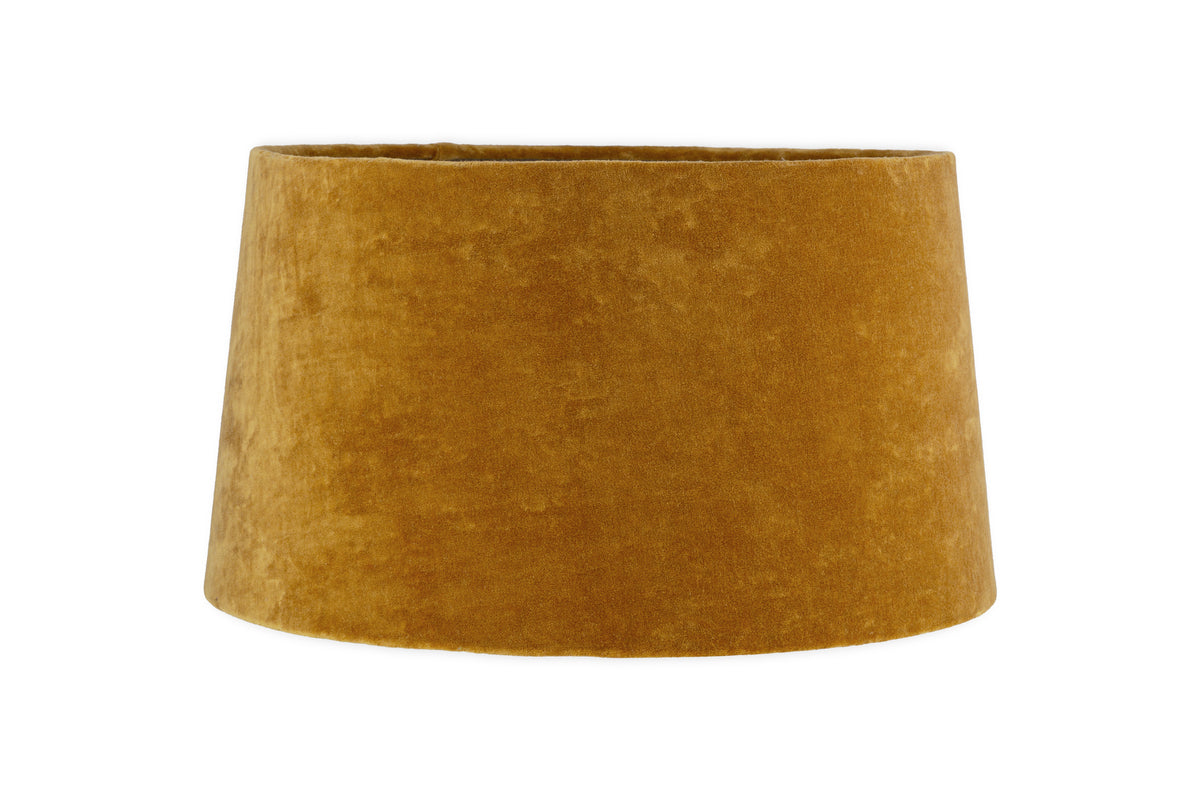 Abat-jour Batakha en Velours et Lin - Ocre Foncé
