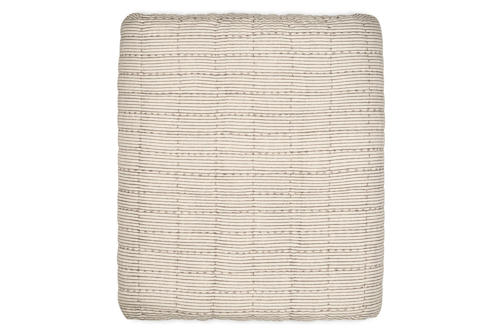 Couette Dipti en coton et lin imprimé bloc - Anthracite