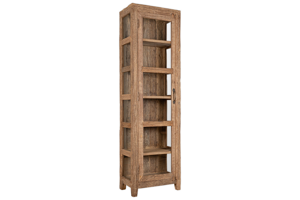 Armoire Ibo en bois recyclé et verre - Naturel - Grande