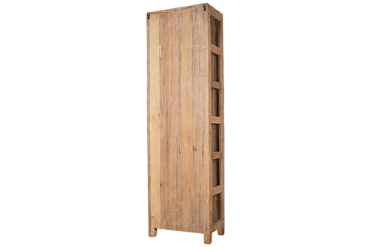 Armoire Ibo en bois recyclé et verre - Naturel - Grande