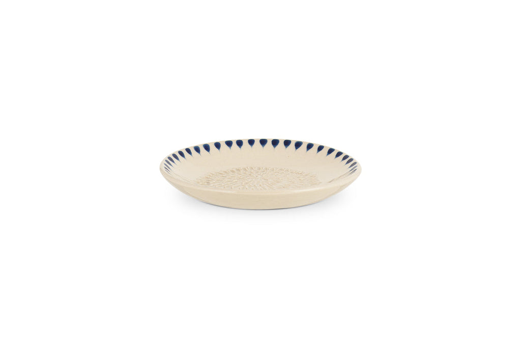 Râpe à ail Indigo Drop - Crème et Indigo
