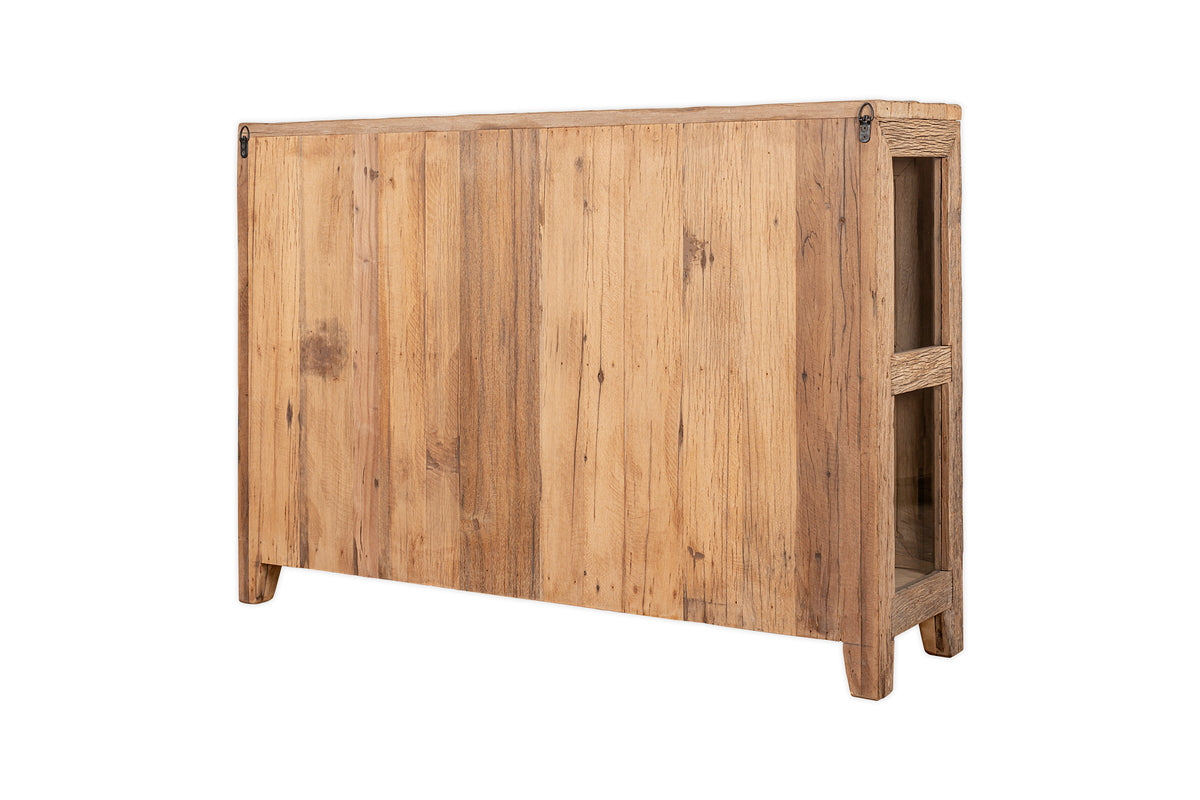Buffet Ibo en bois recyclé et verre - Naturel
