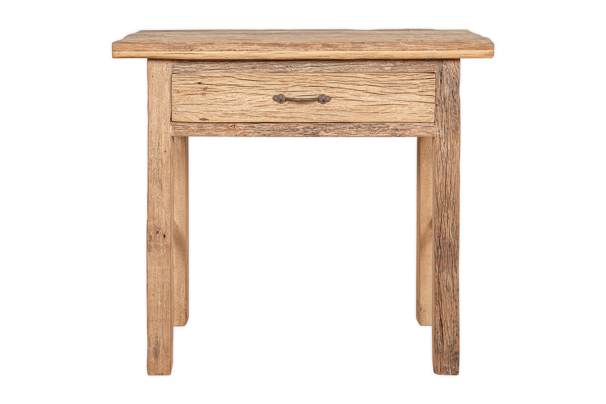 Console Ibo à 1 tiroir en bois recyclé - Naturel