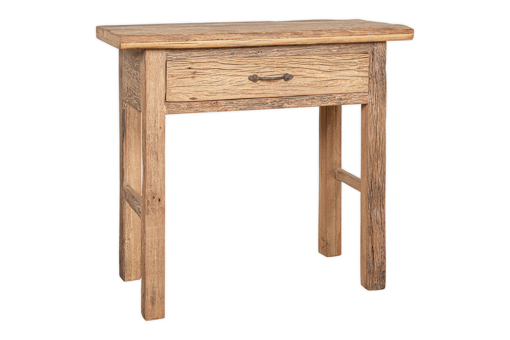Console Ibo à 1 tiroir en bois recyclé - Naturel