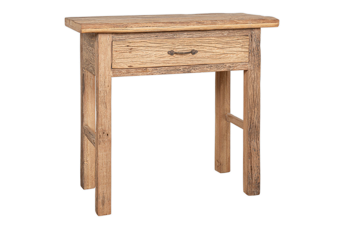 Console Ibo à 1 tiroir en bois recyclé - Naturel