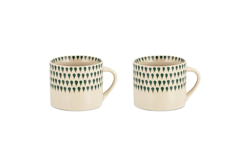 Tasse Juniper Drop - Crème et genièvre - Petit format (lot de 2)