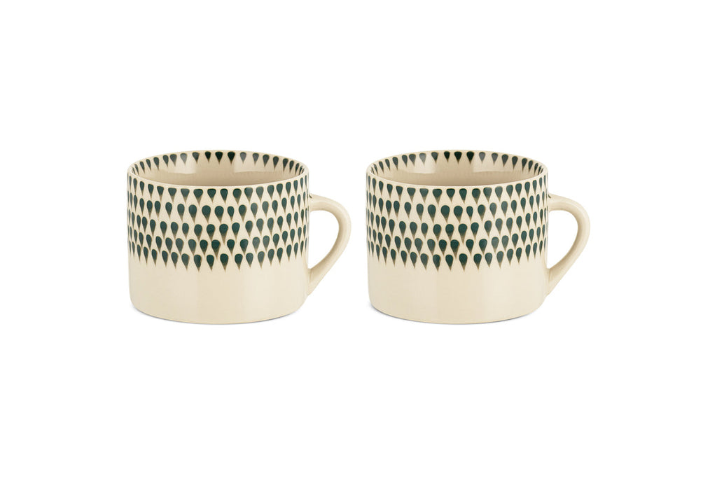 Tasse Juniper Drop - Crème et genièvre - Grande (lot de 2)