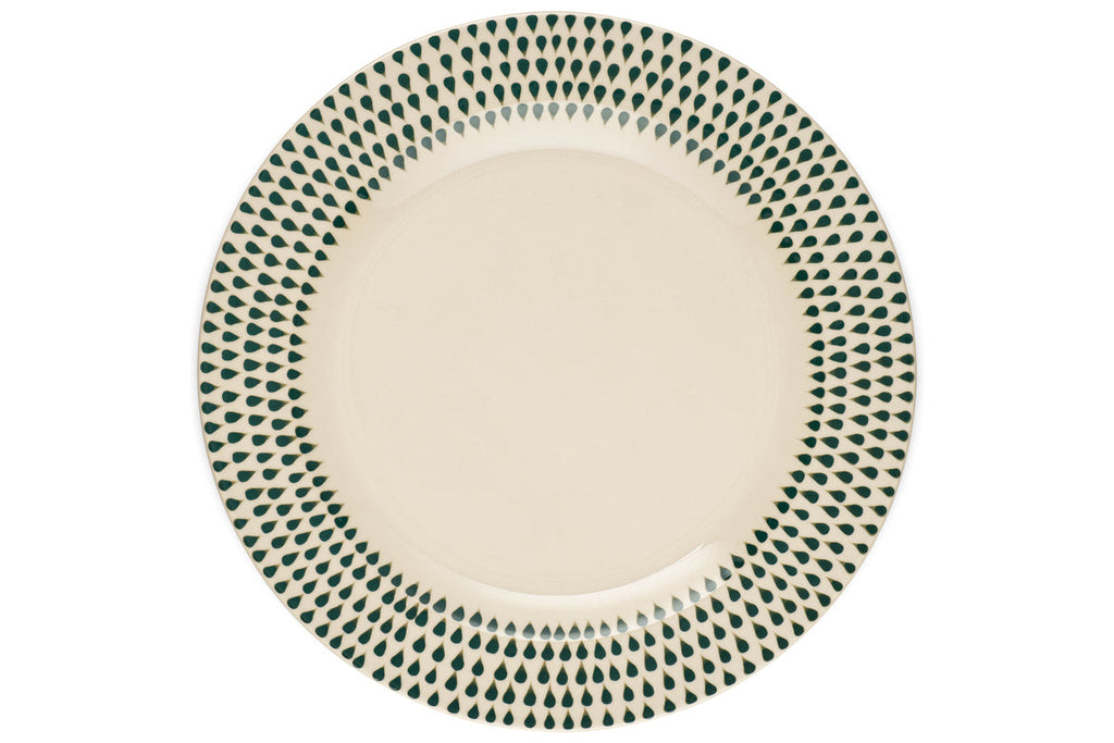Assiette plate Juniper Drop - Crème et genièvre