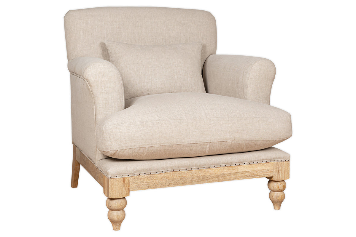 Fauteuil Kashi en lin - Naturel