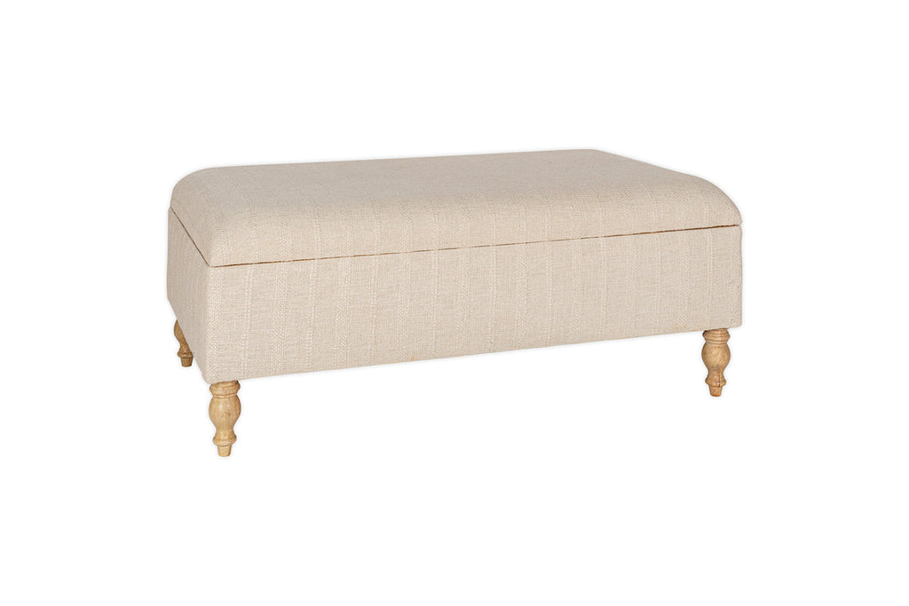 Pouf de rangement rembourré Kiana - Naturel