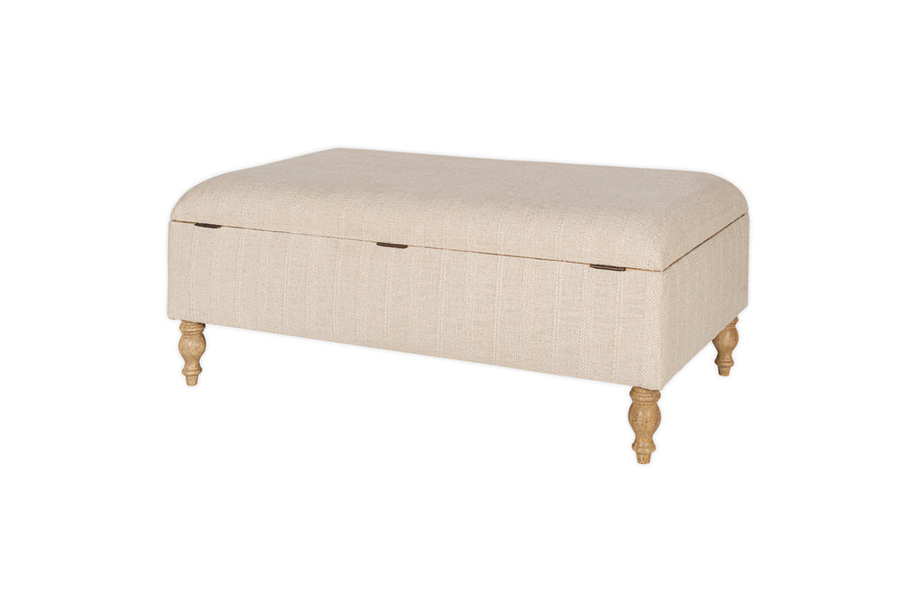 Pouf de rangement rembourré Kiana - Naturel