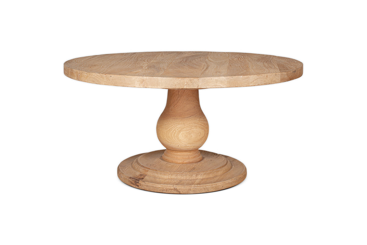 Table basse ronde sculptée Laya - Naturel