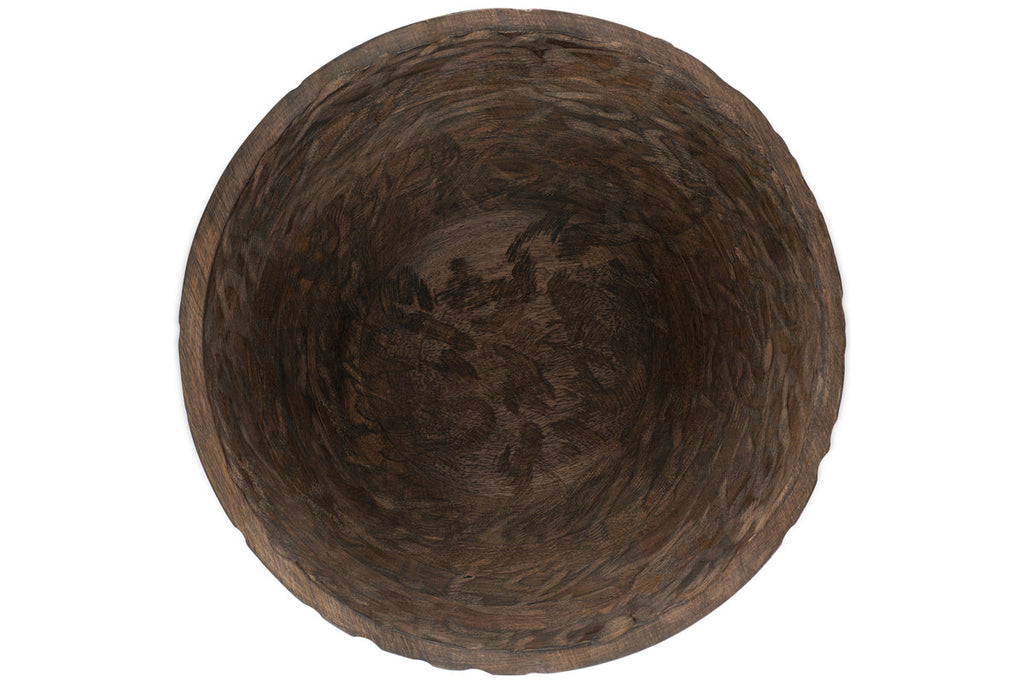 Bol de service en bois Nyati - Marron foncé - Grand