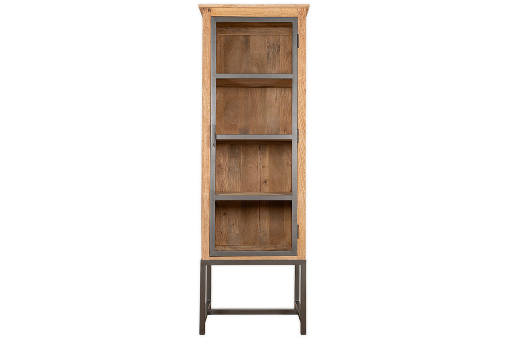 Armoire haute Nirvi en bois de manguier et fer - Noir