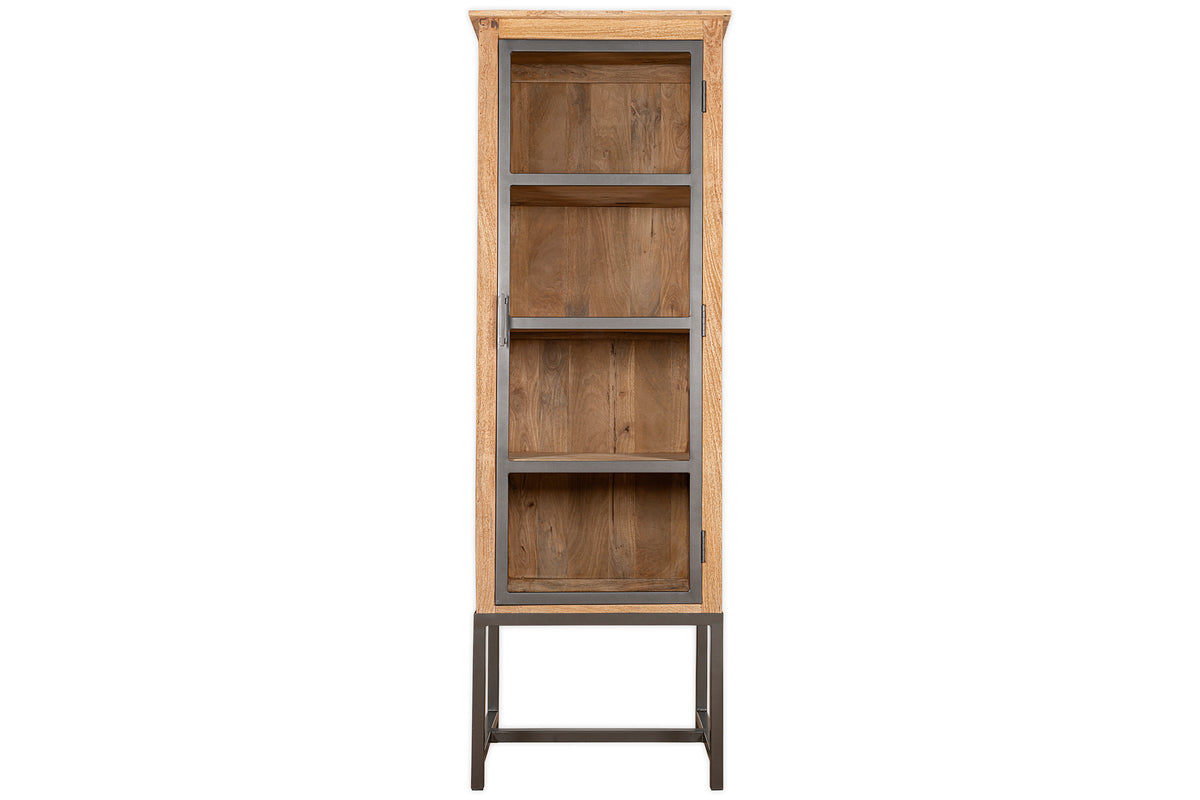Armoire haute Nirvi en bois de manguier et fer - Noir