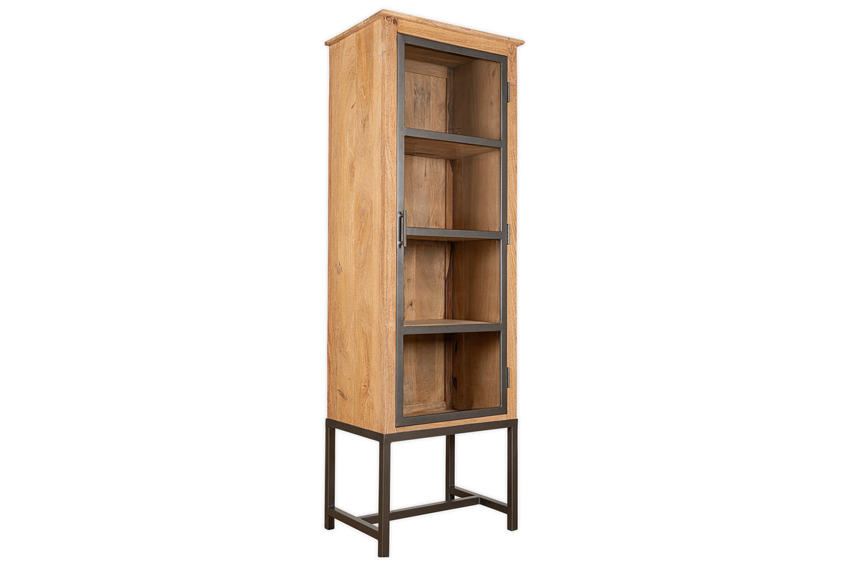 Armoire haute Nirvi en bois de manguier et fer - Noir