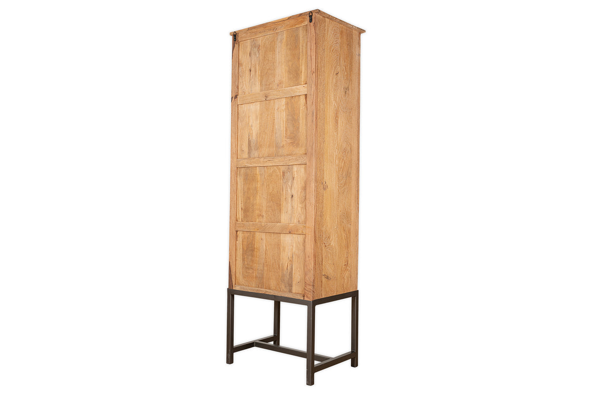 Armoire haute Nirvi en bois de manguier et fer - Noir