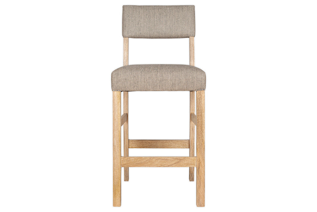 Chaise de comptoir rembourrée en lin Nadeeka - Gris clair