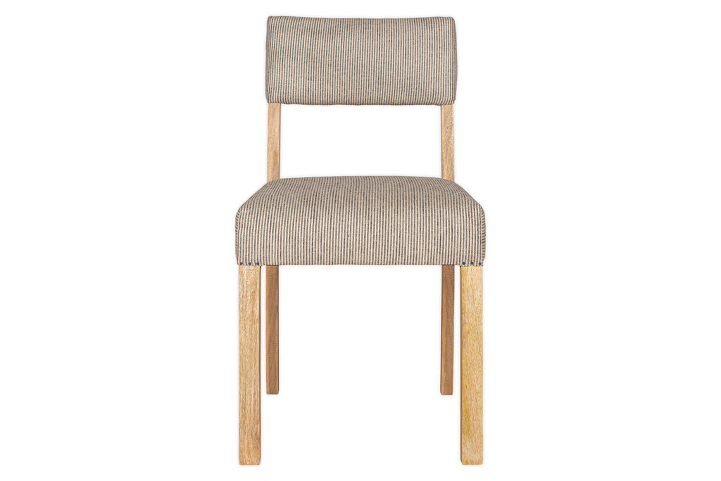 Chaise de salle à manger rembourrée en lin Nadeeka - Gris clair