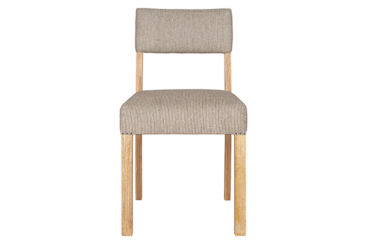 Chaise de salle à manger rembourrée en lin Nadeeka - Gris clair