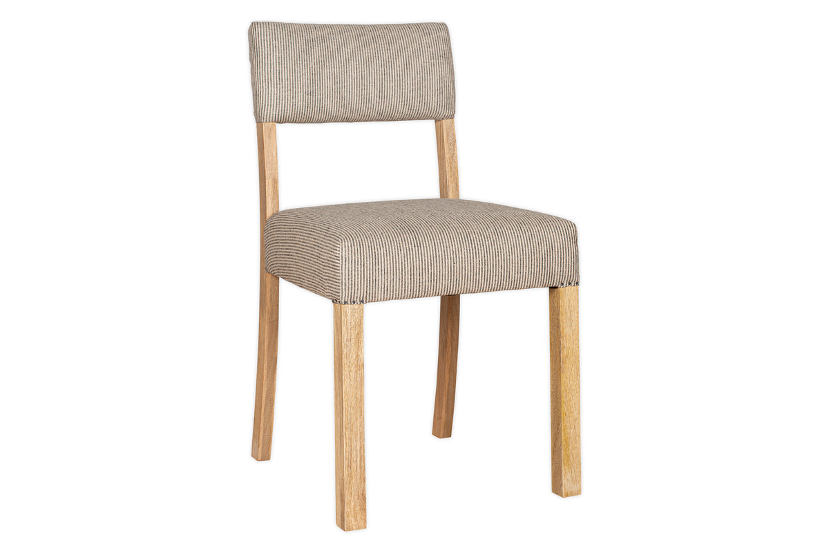 Chaise de salle à manger rembourrée en lin Nadeeka - Gris clair