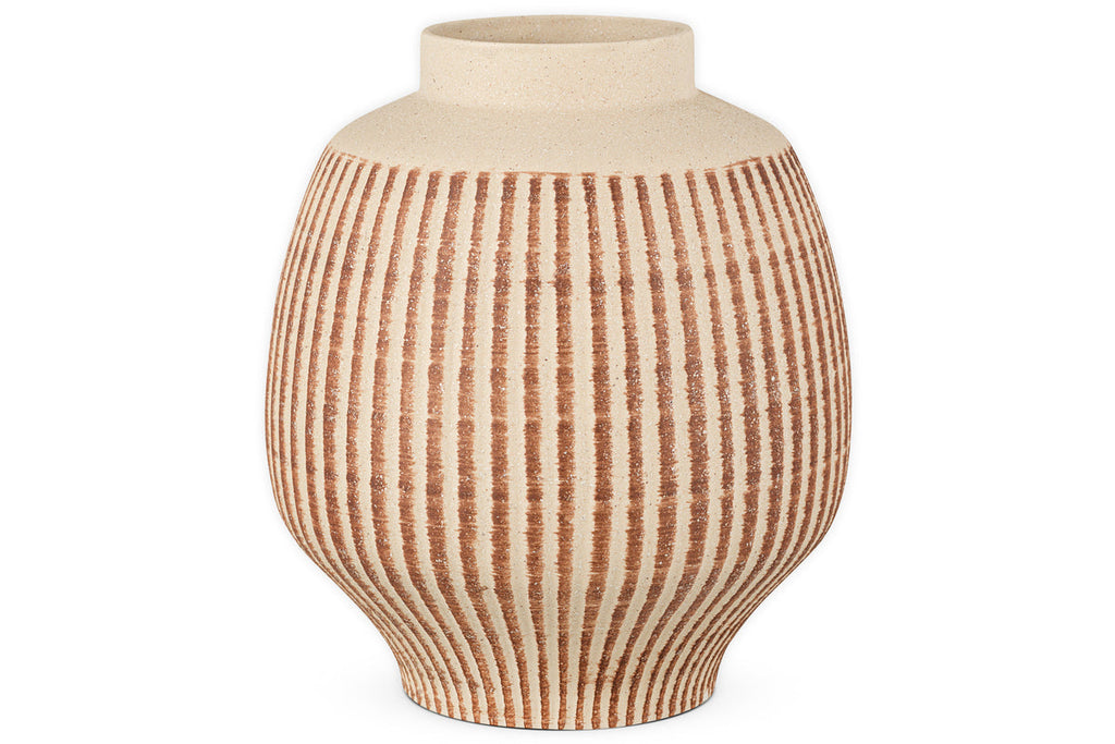 Vase décoratif en émail réactif Perola - Naturel et rouille