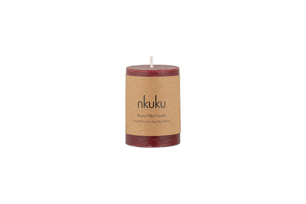 Mini bougie pilier rustique au mélange de soja - Cerise noire
