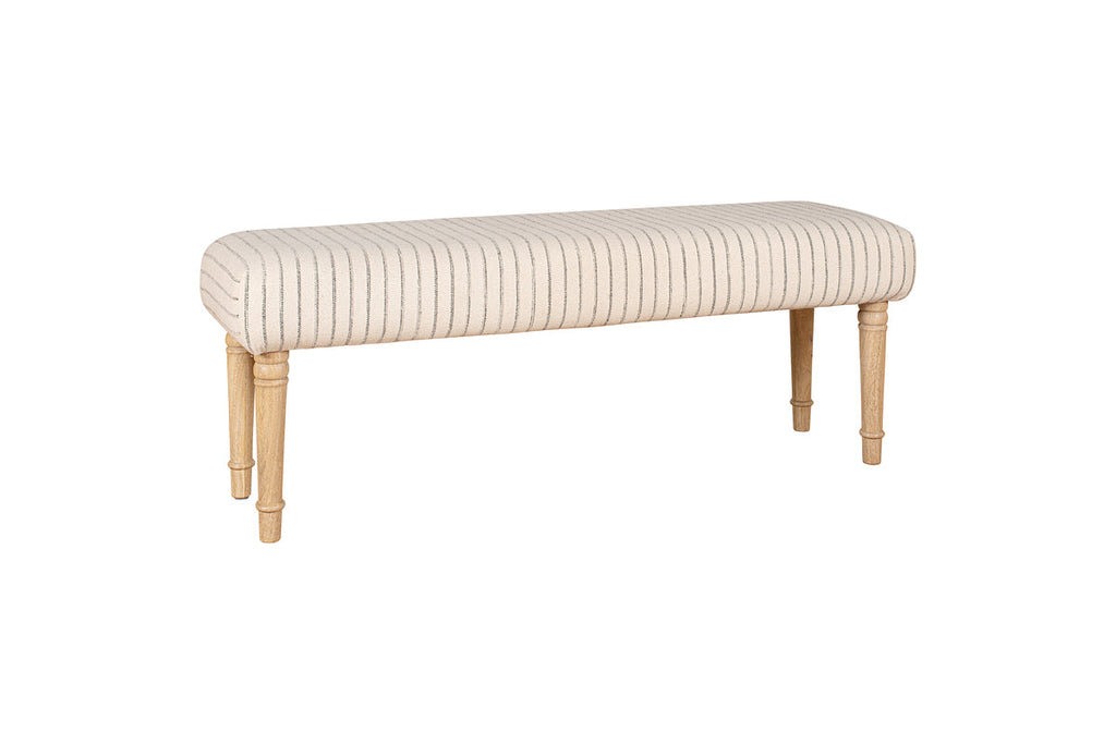 Banc rembourré à rayures Sanja - Gris