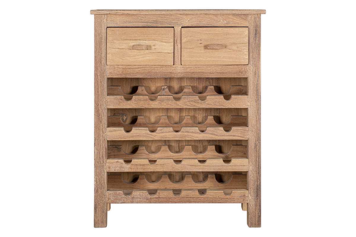 Casier à vin Shanthi en bois recyclé - Naturel