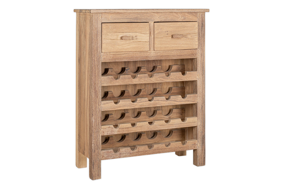 Casier à vin Shanthi en bois recyclé - Naturel