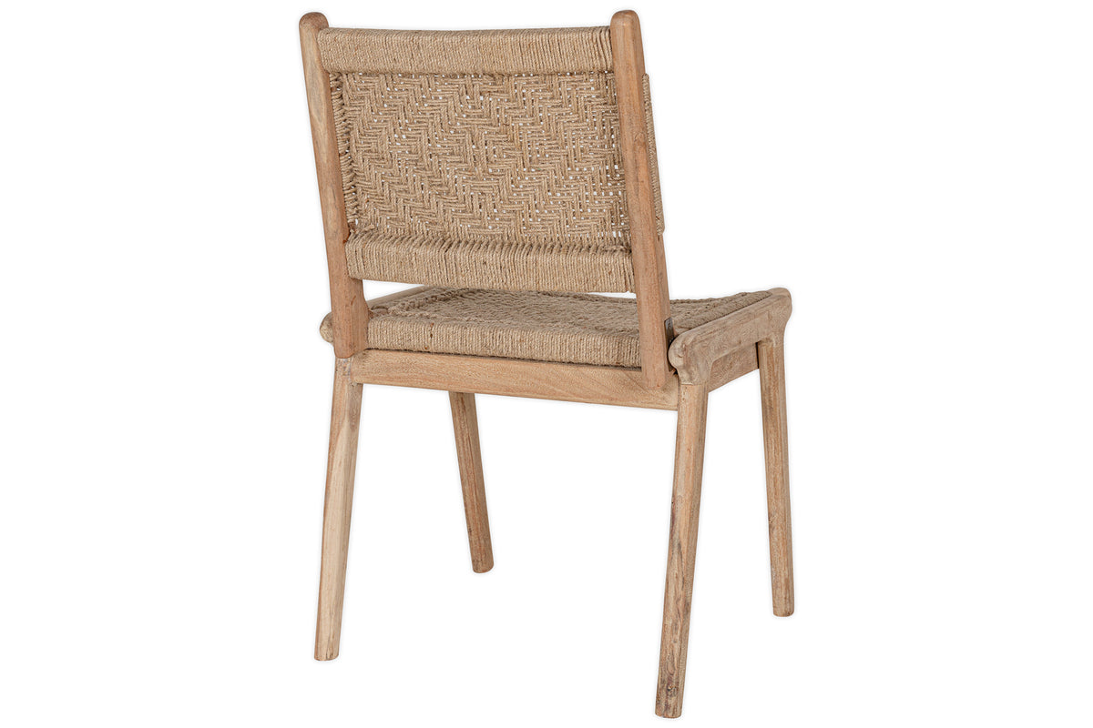 Chaise de salle à manger sans accoudoirs tissée Vinay - Naturel