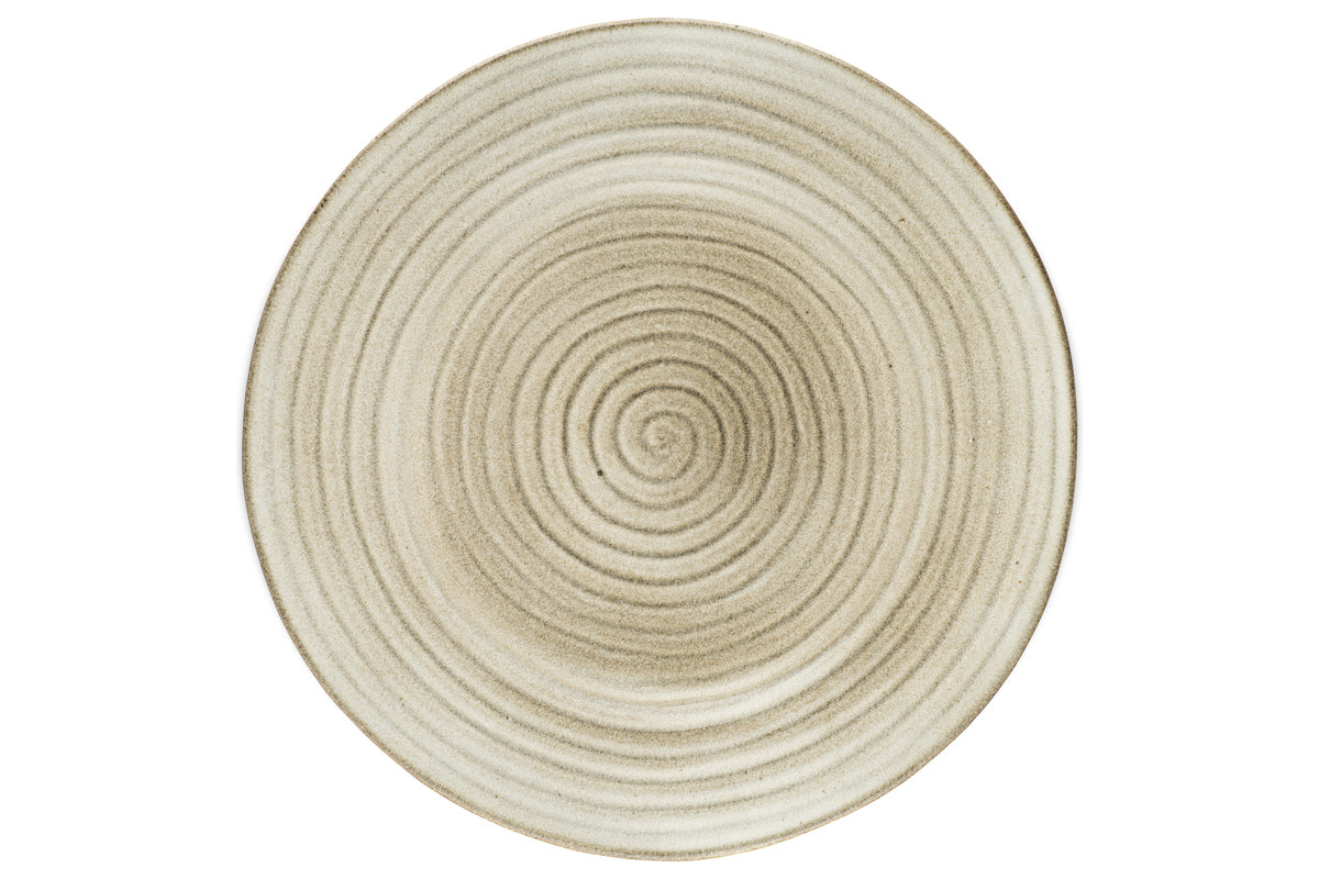 Plat rond en faïence Valinha - Gris