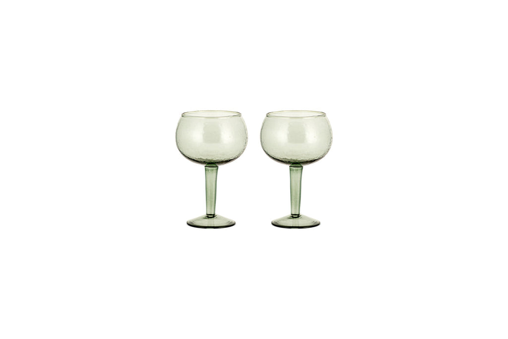 Verre à gin martelé Yala – Vert sauge (lot de 2)