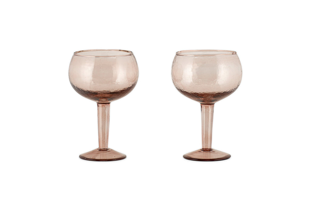 Verre à gin martelé Yala - Terre cuite poussiéreuse (lot de 2)
