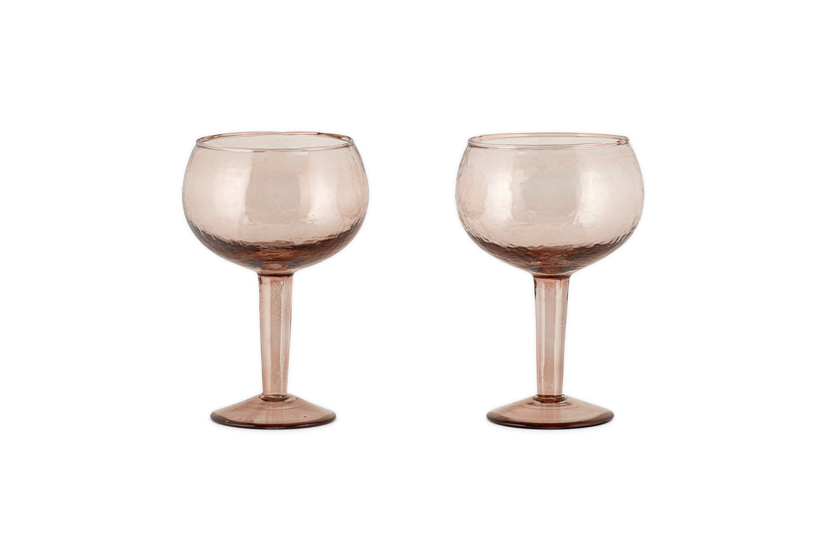 Verre à gin martelé Yala - Terre cuite poussiéreuse (lot de 2)