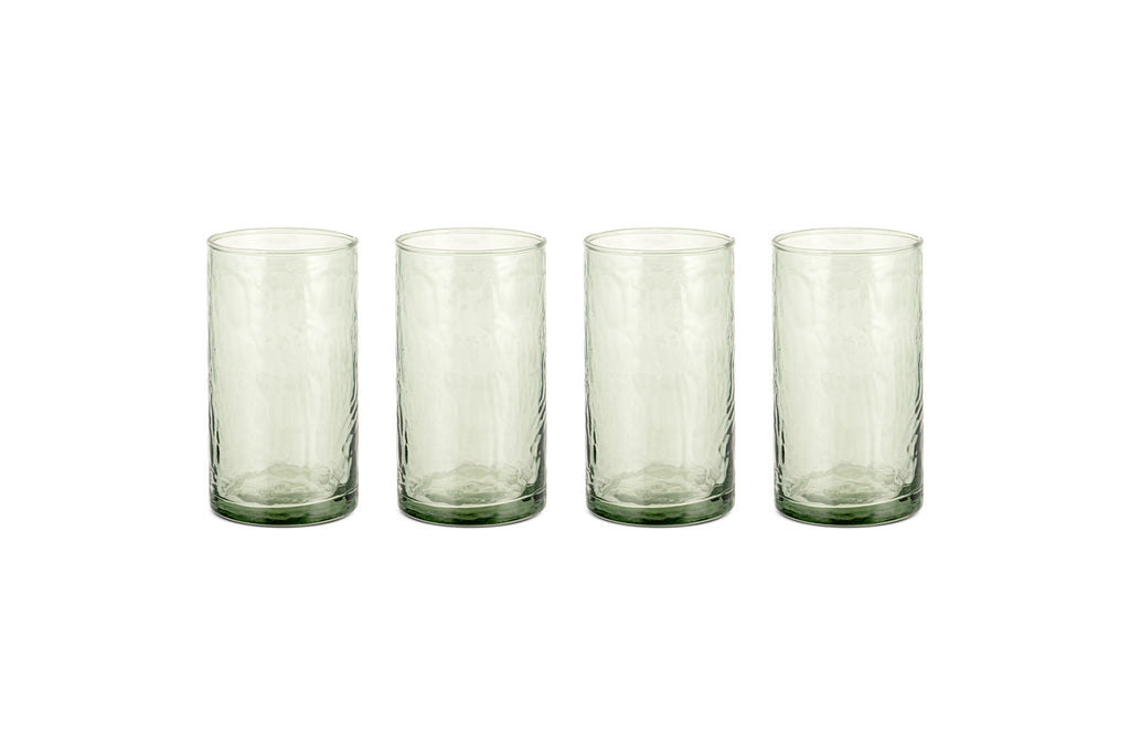Verres à whisky Yala Hammered Highball - Vert sauge (lot de 4)