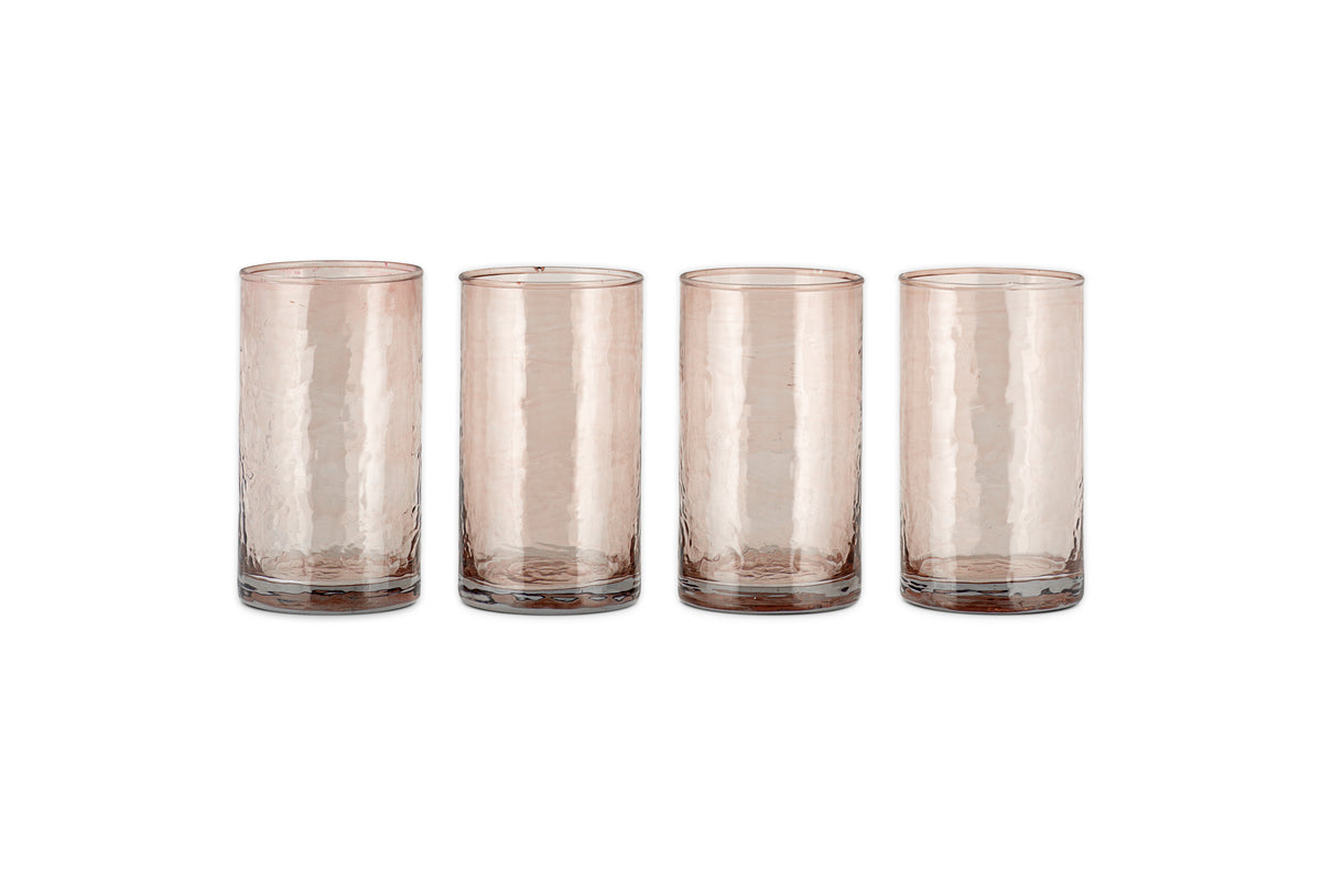 Verres à whisky Yala martelés - Terre cuite poussiéreuse (lot de 4)