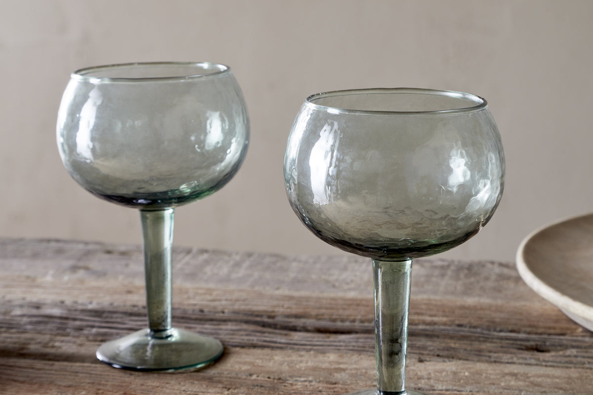 Verre à gin martelé Yala – Vert sauge (lot de 2)