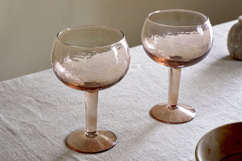 Verre à gin martelé Yala - Terre cuite poussiéreuse (lot de 2)