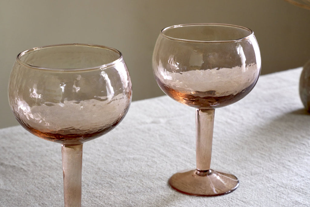 Verre à gin martelé Yala - Terre cuite poussiéreuse (lot de 2)