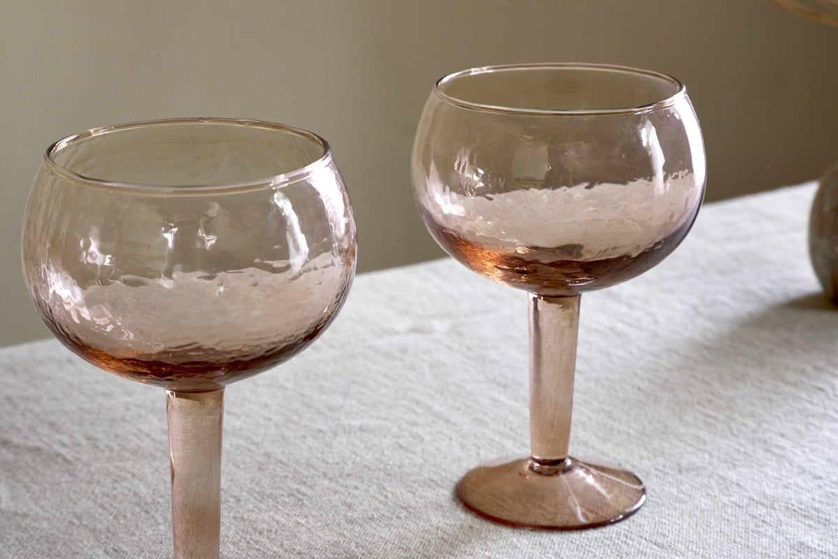 Verre à gin martelé Yala - Terre cuite poussiéreuse (lot de 2)