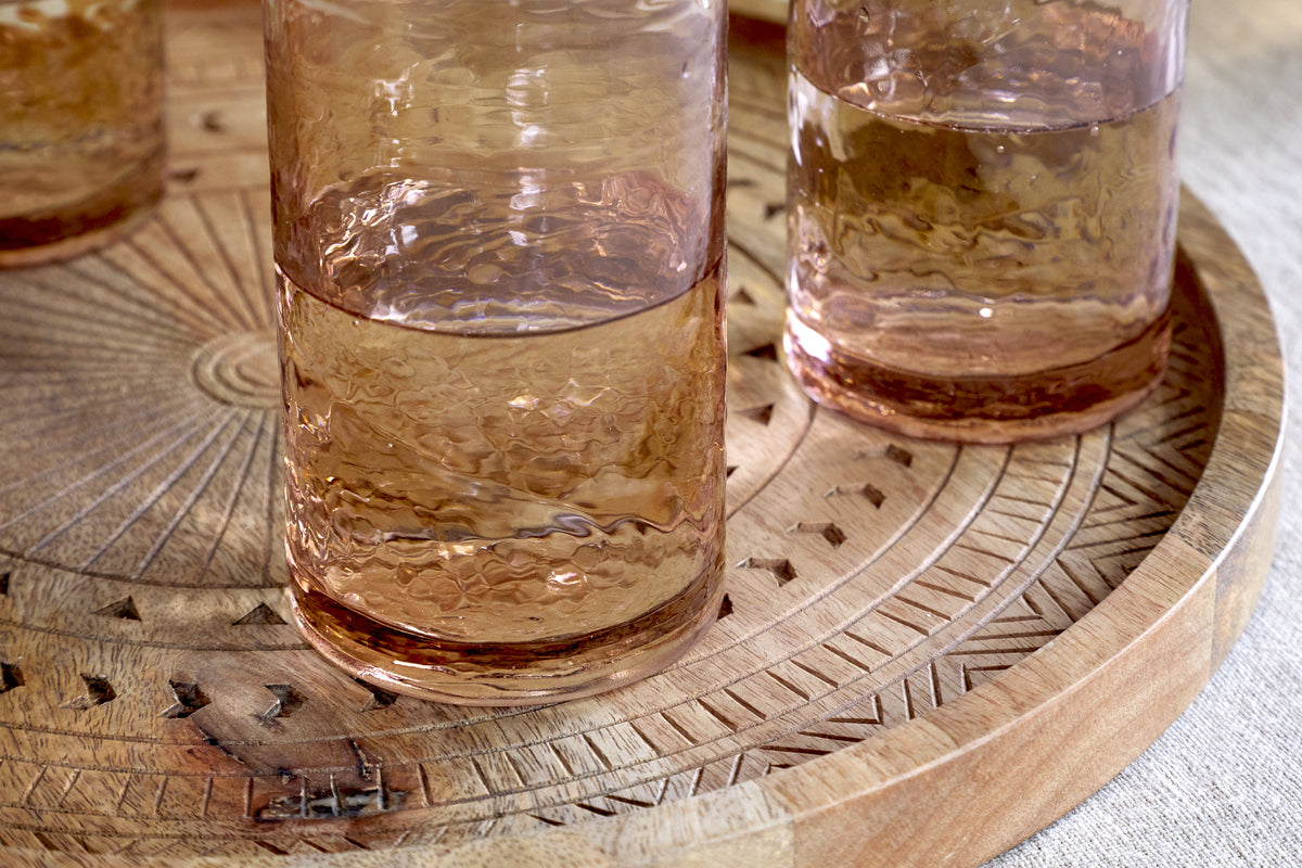 Verres à whisky Yala martelés - Terre cuite poussiéreuse (lot de 4)