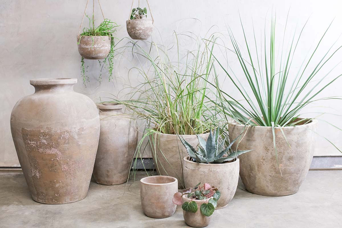 Jardinière en argile Affiti - Grande